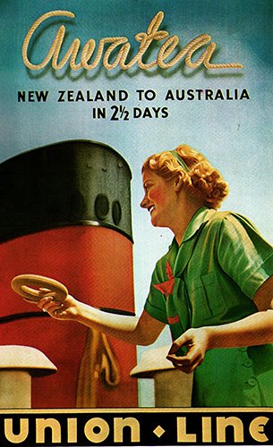 Publicity poster promoting the Awatea. Courtesy of Cruising the Past.