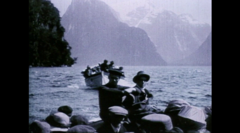 Tourists aboard boats at Milford Sound.