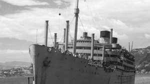 Dominion Monarch ship in Wellington harbour