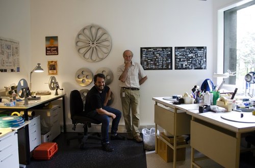 Two men in a room - Gareth Evans and Kurt Otzen.