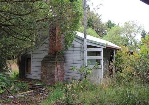 A rural house undergoing renovations.