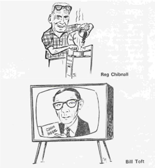 Cartoon of Reg Chibnall and Bill Toft.