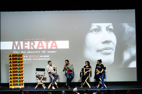 Taika Waititi, Heperi Mita, Chelsea Winstanley and Cliff Curtis Q and A panel at the American premiere of MERATA.