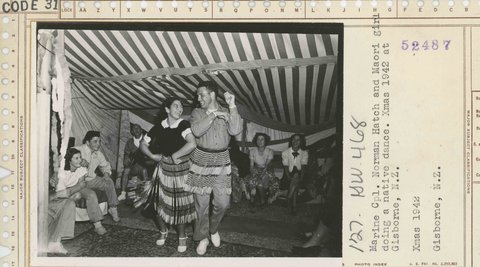 Norm Hatch dancing with a young Māori woman in 1941.