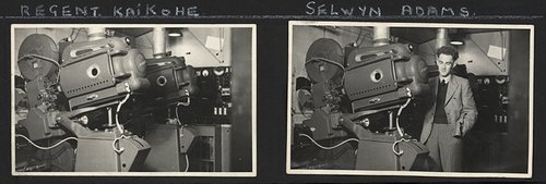 Images from photo album - film projectors and projectionist.