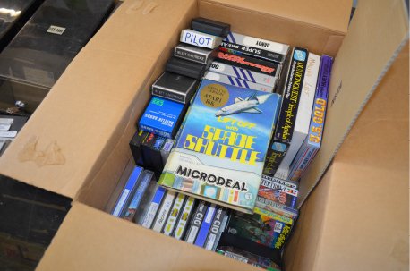 Image of box of old video games.