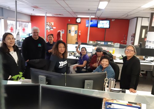 The indigenous cataloguing team at CBC in Yellowknife.