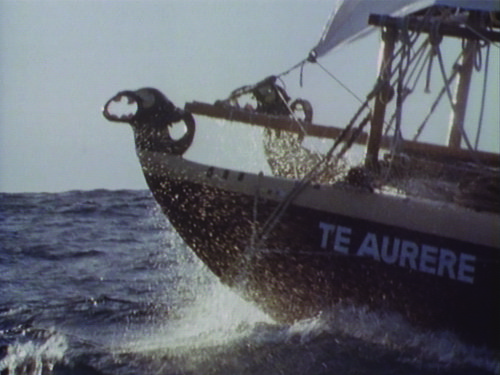The waka Te Aurere at sea