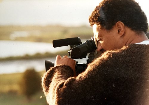 Eruera Te Whiti Nia operating a video camera.