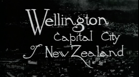 A black and white image of Wellington with the text 'Wellington Capital City of New Zealand' over it.