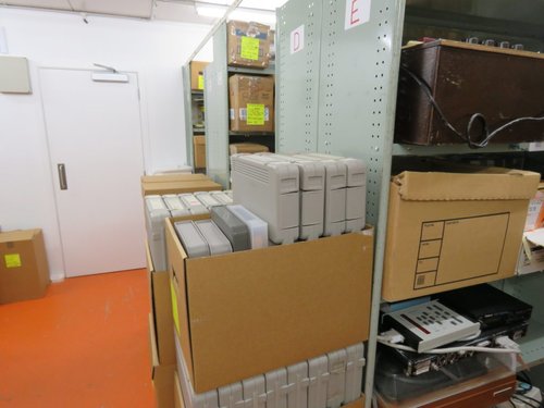 Boxes & archive shelving inside the TA3 vault at Ngā Taonga.