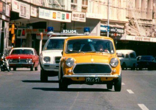 Vehicles on road.