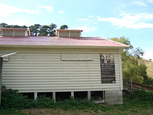 A white woolshed from the outside