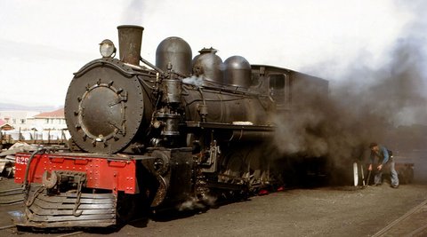 A steam train