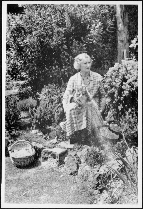 Mary Ursula Bethell in her garden