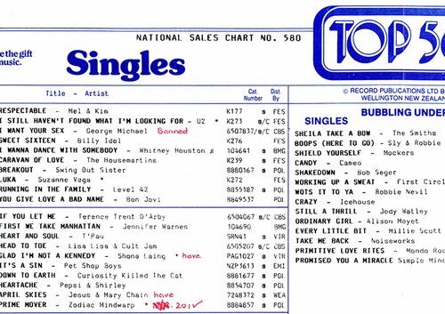 Part of a national sales chart.